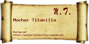 Macher Titanilla névjegykártya